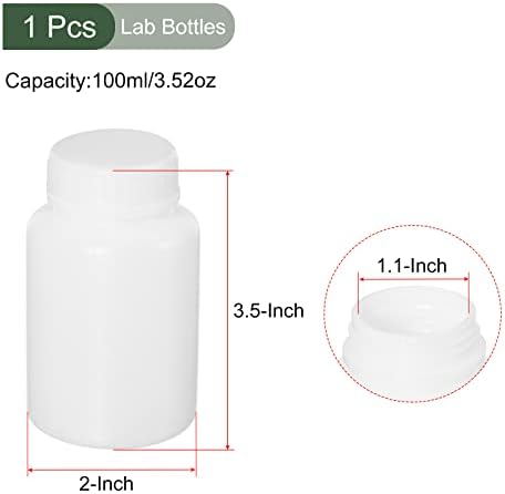 יוקייב 1 PCS בקבוק אחסון כימי, מיכלי פלסטיק עם פה רחב | אחסון מגיב כימיה, נהדר למעבדה, חנויות, מפעל